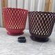 Pair of vintage plant pots SYLA – Made in France – Red and burgundy
