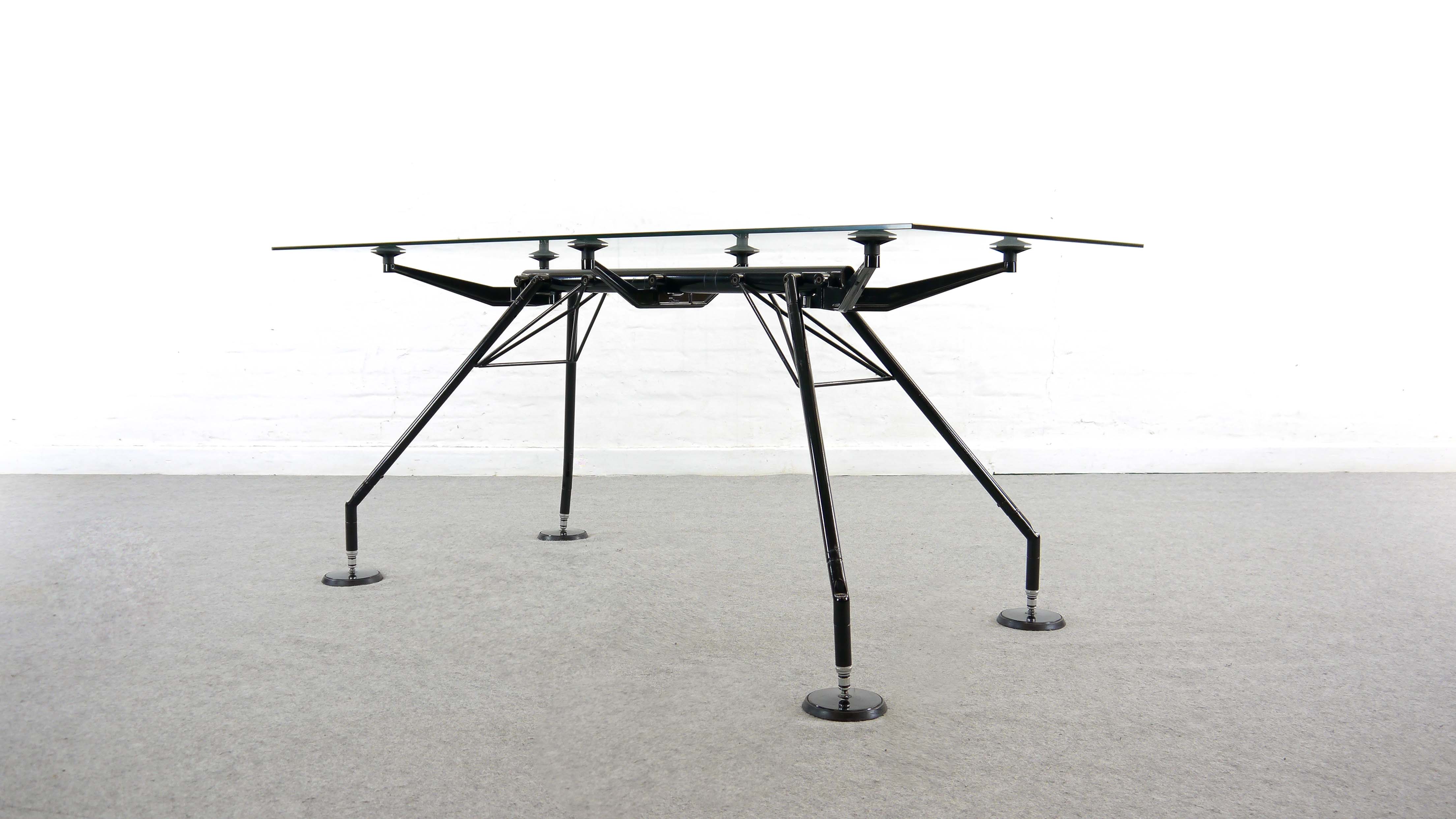 Nomos table-desk in black by Norman Foster 1986 for Tecno, Italy