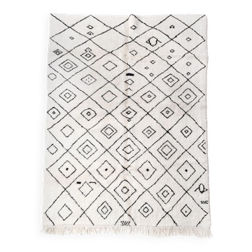 Tapis berbère Beni Ouarain à losanges noirs 296x187cm
