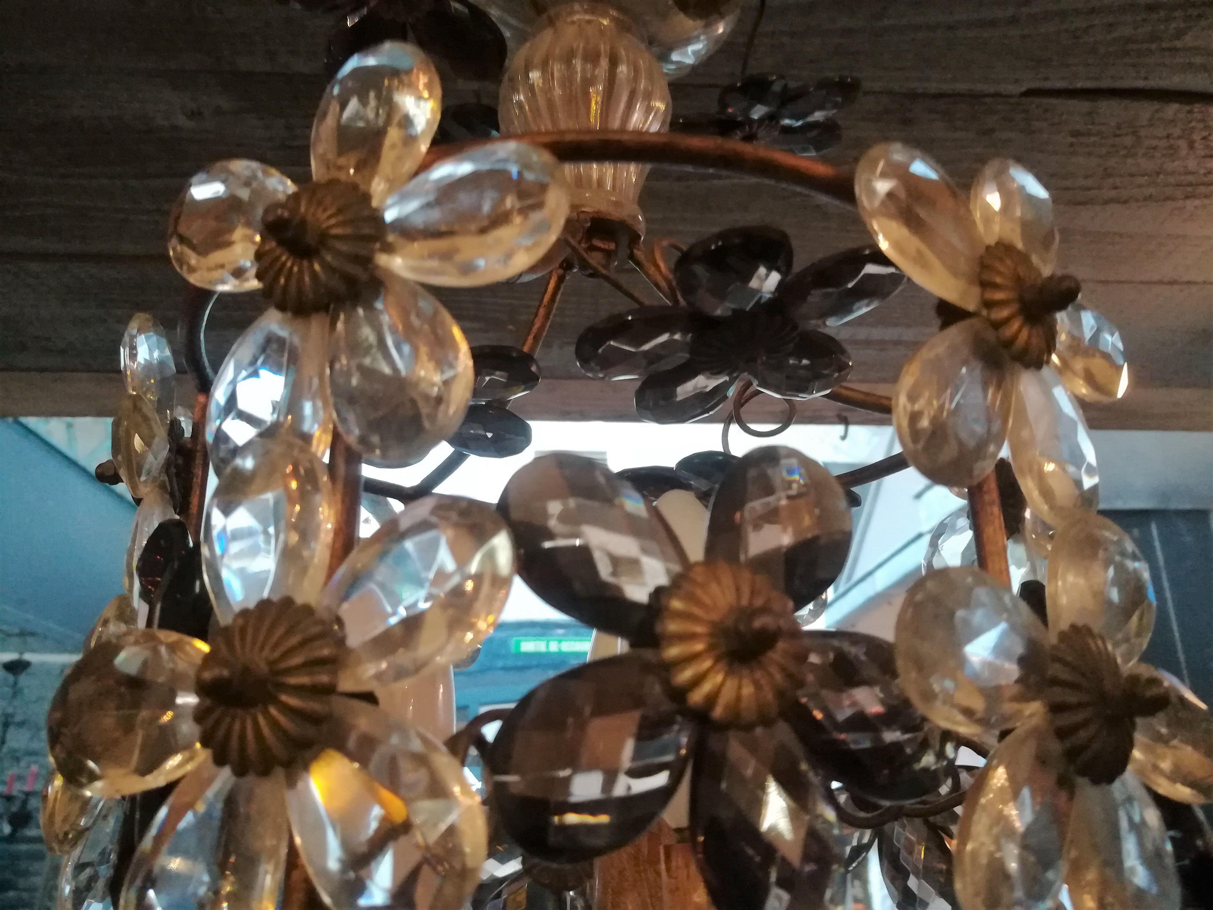 Chandelier with flowers in tassels