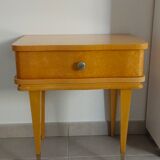 Side table bedside end of sofa in light wood art deco style