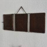 Vintage 1930s triptych barber mirror registered G.B Paris - 28 x 69 cm