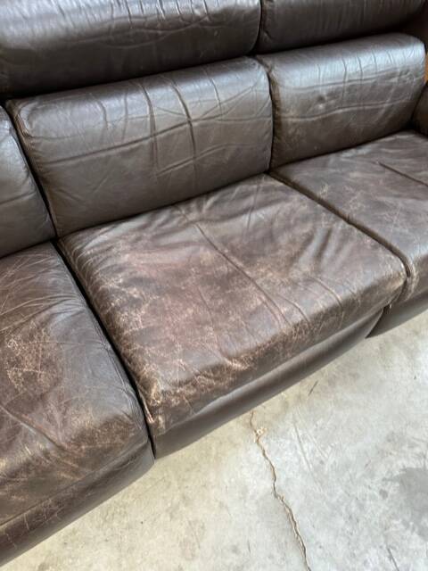 Ensemble de salon en cuir années 80