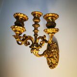 Paire d'appliques en bronze Doré et laiton fin xixe h:26CM