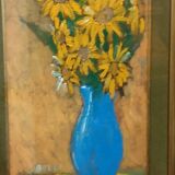 Oil on faesite, vase of flowers GEROLAMO BOLLI (Pisa 1933-2009)