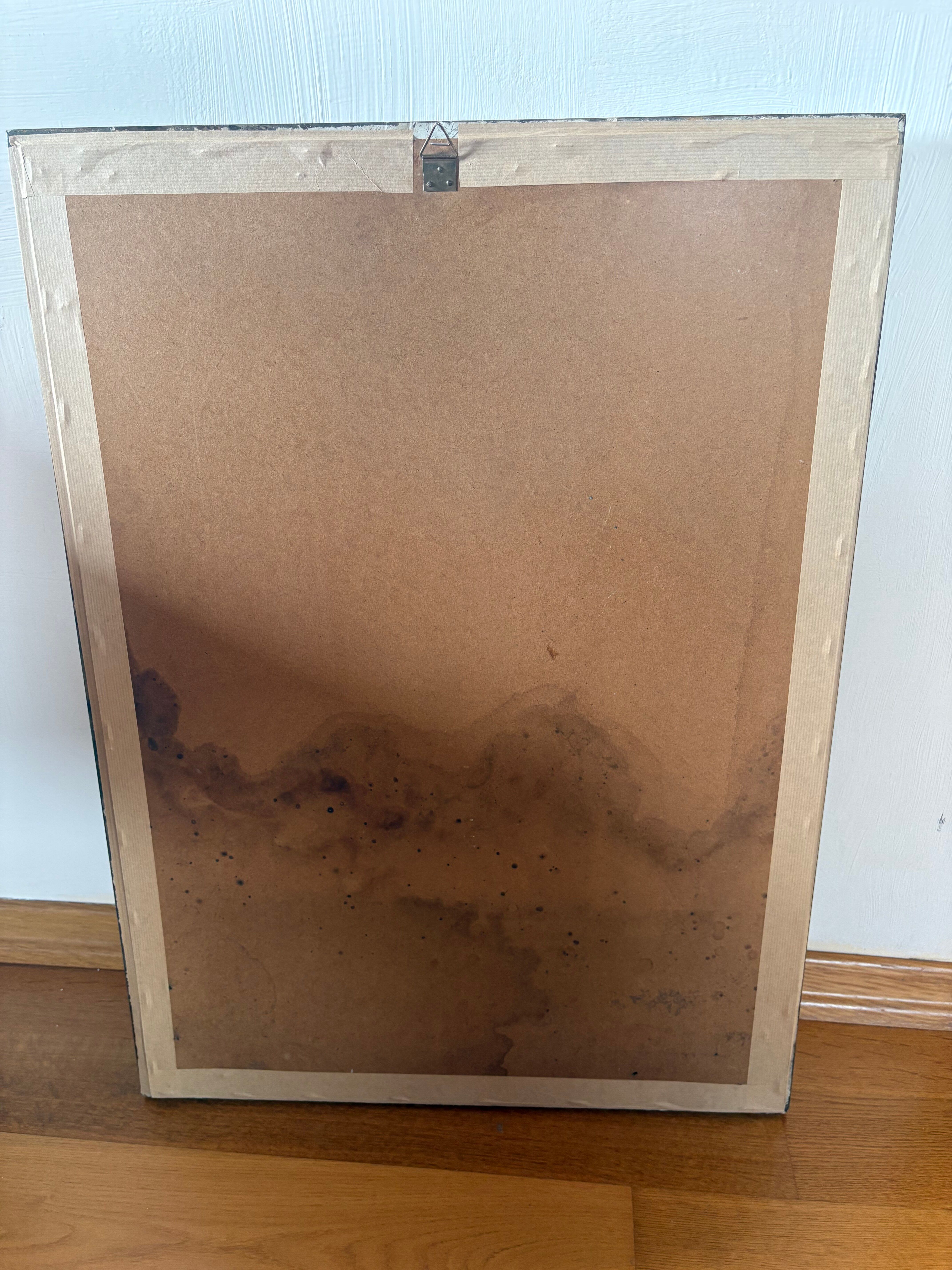 Miroir ancien style Napoléon III en bois noirci et doré – cadre d’orig