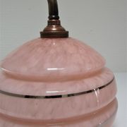 Porcelain porcelain patinated glass of Clichy pink Art Deco