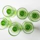 Set of 6 Vintage Limoncino Liqueur Glasses Green Stem Shot Glasses Bormioli