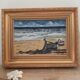 Tableau plage mer et bateaux