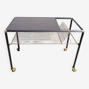 Hi-fi and vinyl rolling table or vintage trolley