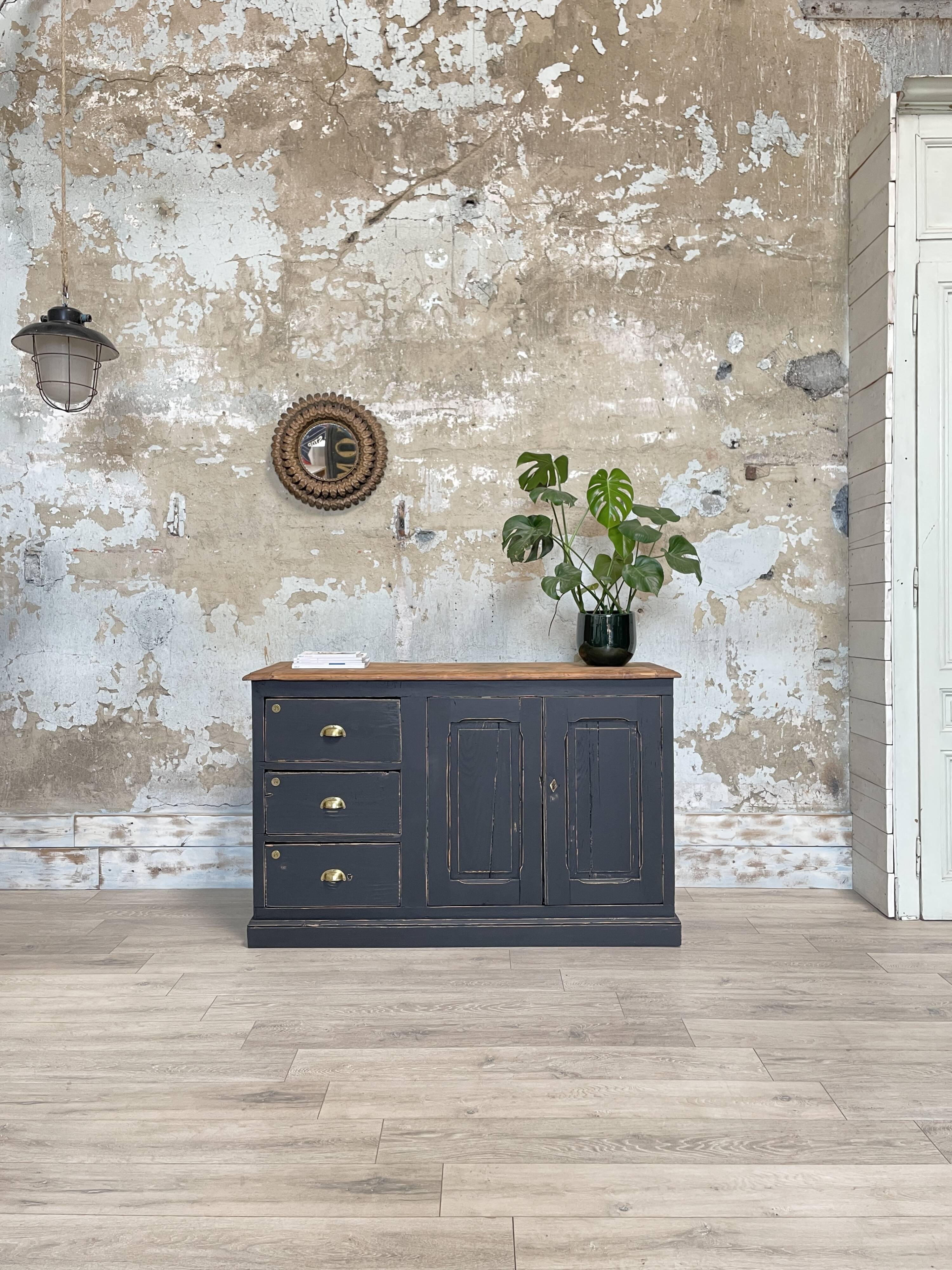 Craft furniture in patinated fir, circa 1950.