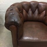 Paire de fauteuils cuir
