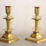 Pair of gilt bronze candle holders