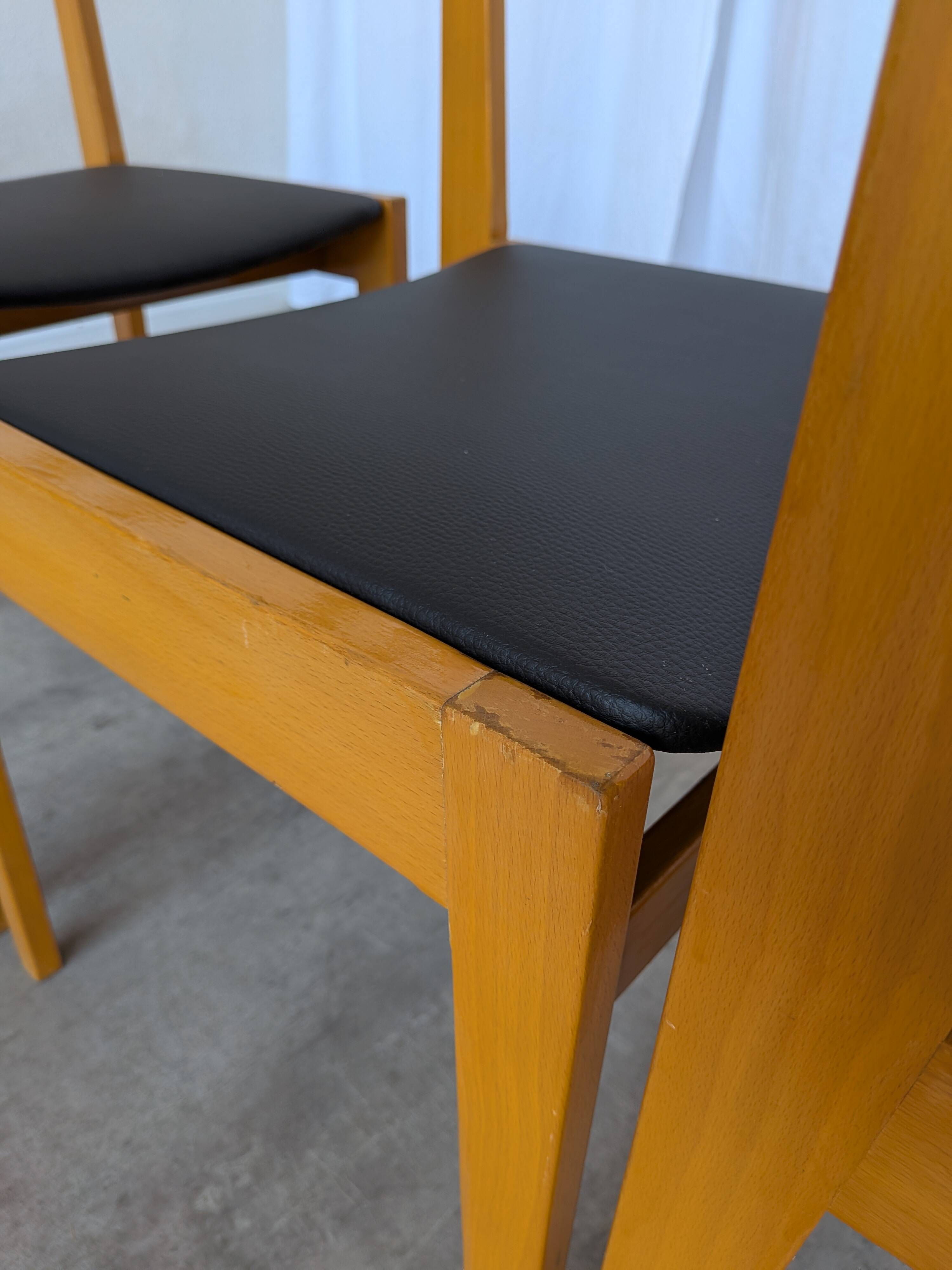 Chaises de salle à manger en bois scandinave vintage - Branko Ursic STOL Kamnik, ensemble o