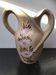 Vase ancien Vallauris à anses céramique beige décor fleurs vintage