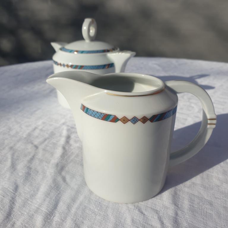 Sugar bowl and milk jug porcelain Létang & Rémy