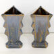 Pair of crystallized Art Deco vases