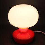 1970s Stepan Tabery Red Glass Mushroom Table Lamp, Czechoslovakia