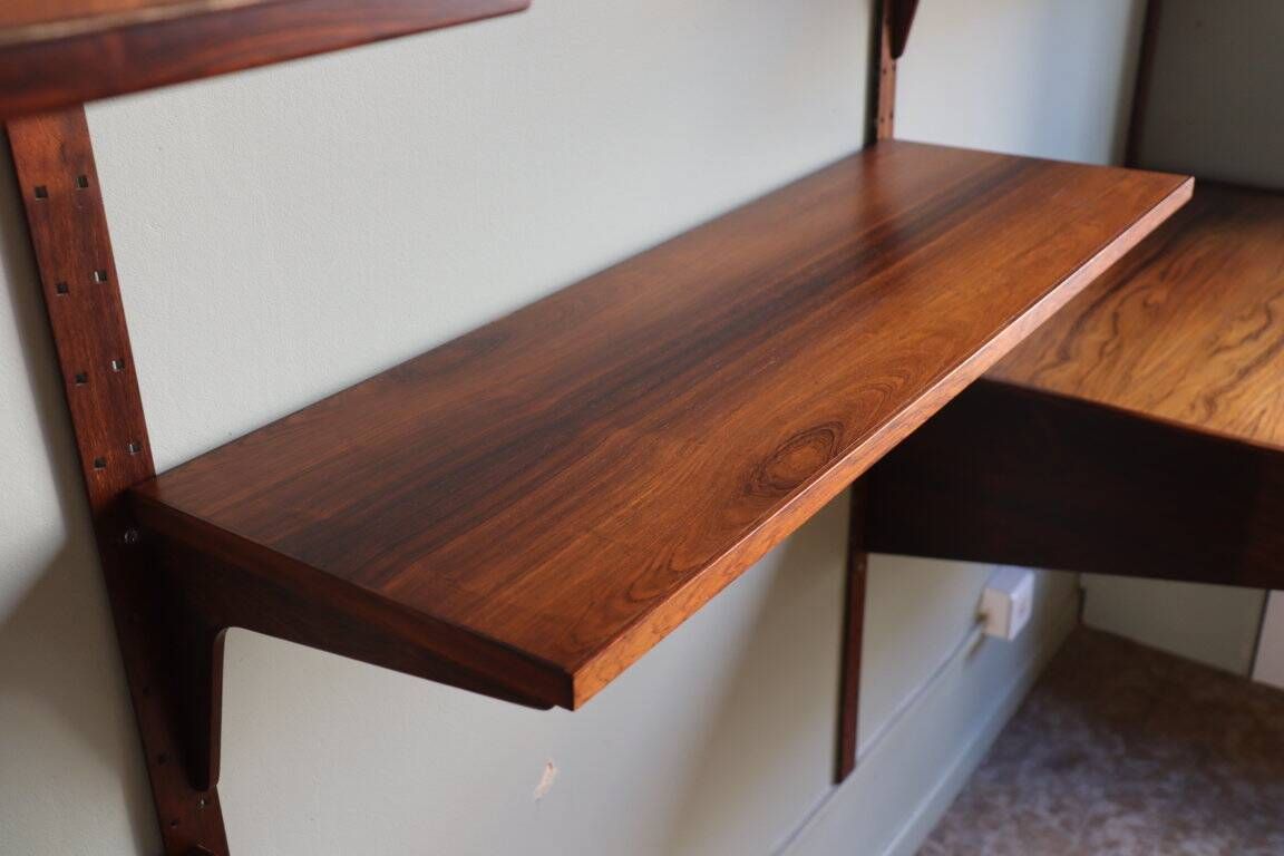 Modular rosewood wall bookcase by Thygesen and Sorensen for Hg Furniture, 1960