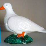 Glazed ceramic bird, signed Vallauris with bright colors