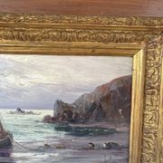 Old marine painting – Oil on panel signed Léo Spanoghe