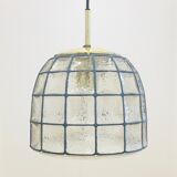 Plafonnier en verre structuré en fer du milieu du siècle du Limbourg, Allemagne, années 1960