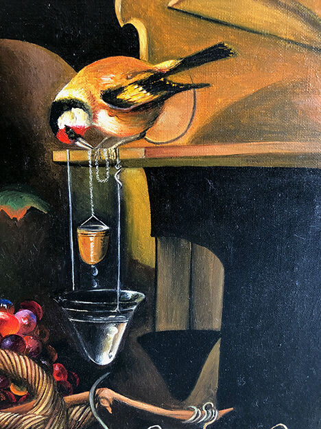 Binj. Oil on canvas XXth, still life signed and dated 04.96