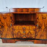 Art deco dining room sideboard in briar with upstand, 1940s