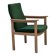 1980s, Danish armchair by Høng Stole, green furniture wool, oak wood.