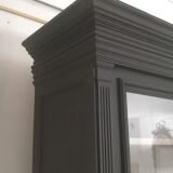 Black patinated oak library