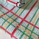 Ensemble nappe et 11 serviettes coton damassé vintage
