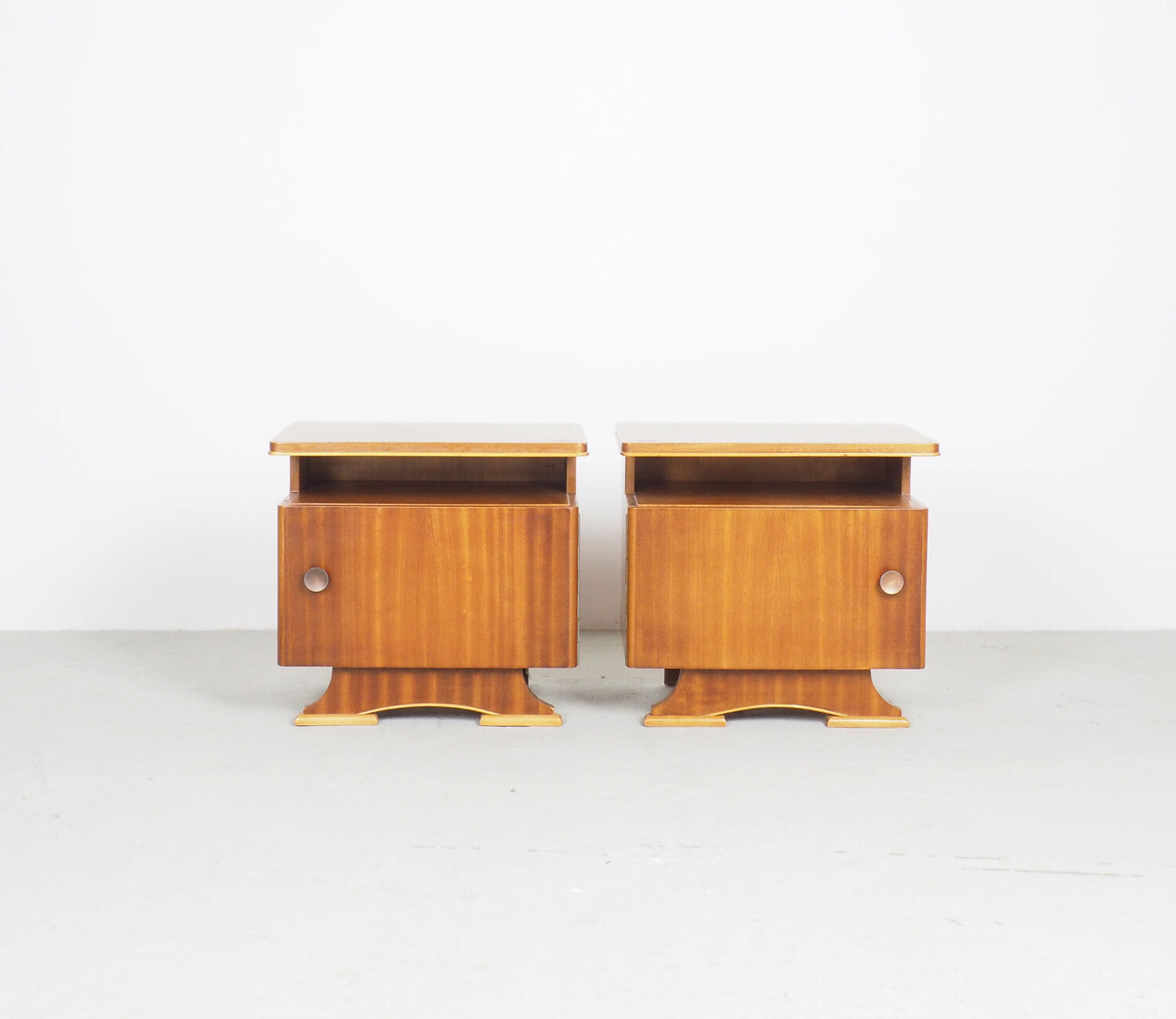 Set of 2 vintage Dutch bedside tables, 1950's