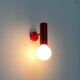 Mid-century minimalist red wall lamp, set of 2.