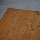 Modern Swedish coffee table in solid pine by Sven Larsson, brutalist, 1970s.