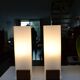 Paire d'appliques Louis Kalff opaline et teck