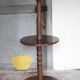 Lampadaire bois vintage, table de lecture, table bois sculptée, liseuse