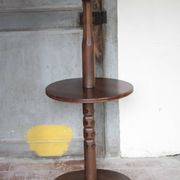 Lampadaire bois vintage, table de lecture, table bois sculptée, liseuse