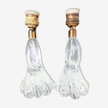 Pair of Murano glass lamp legs