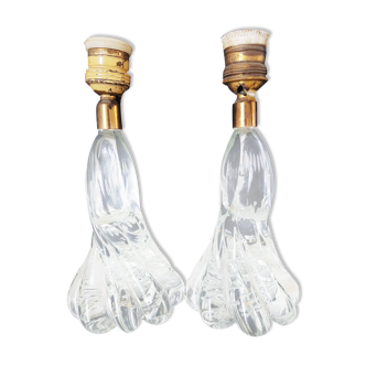 Pair of Murano glass lamp legs