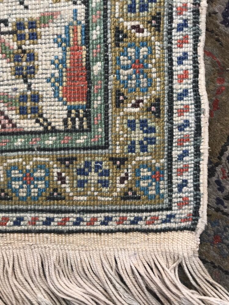 Old kaysery turkey rug in handmade silk 85x216 cm