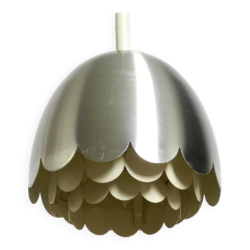 Small 1960s Space Age pendant lamp by Doria made of aluminum and metal