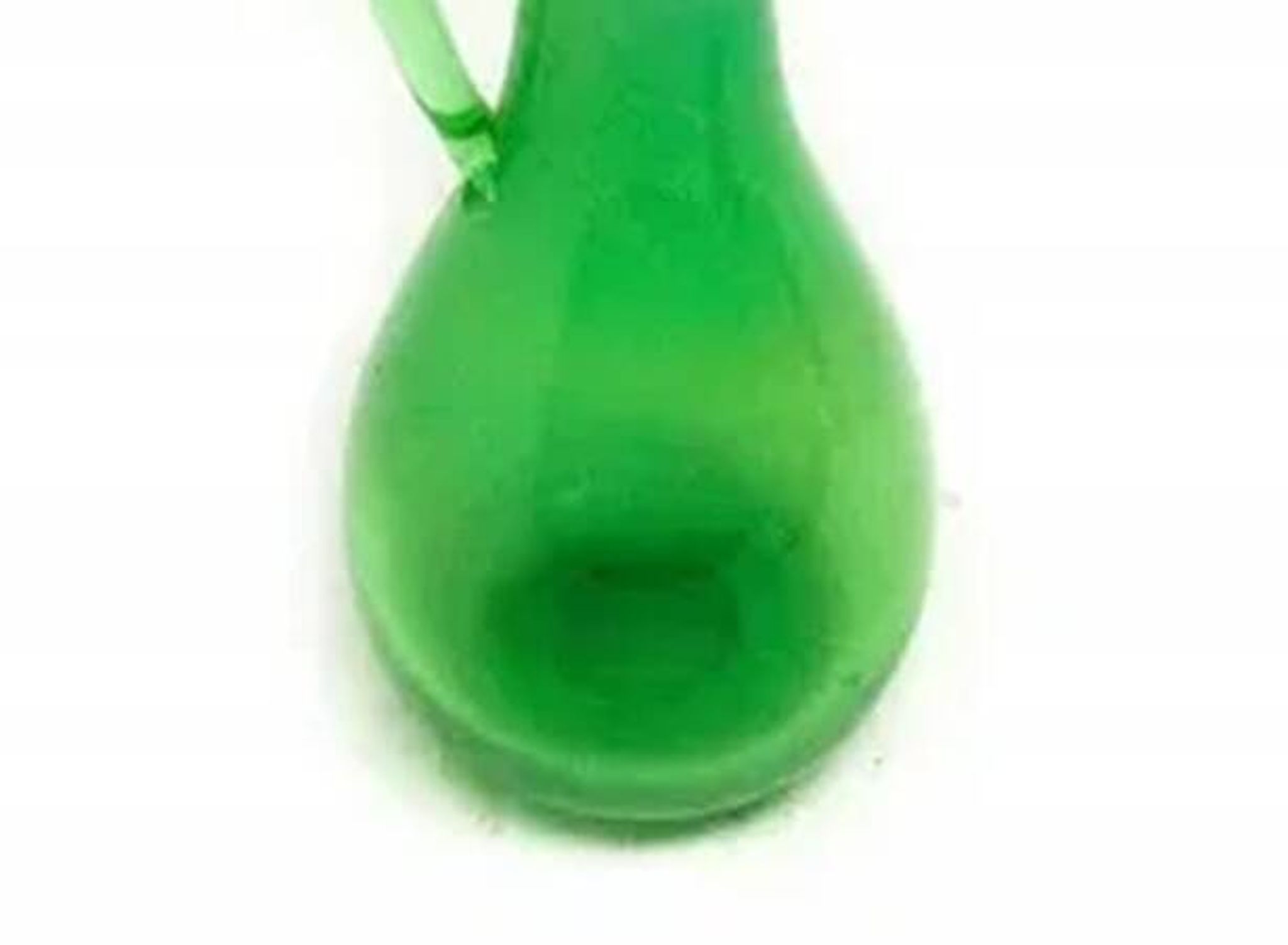 Modernist jug, turquoise glass, designed by J. Słuczan-Orkusz, Poland, 1970s