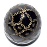 FABERGE Egg paperweight engraved purple gold signed by Fabergé numbered