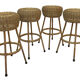 Set of four vintage rattan bar stools 1960 Nederland Design