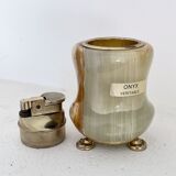 Briquet de table en onyx vert, Italie, années 1970