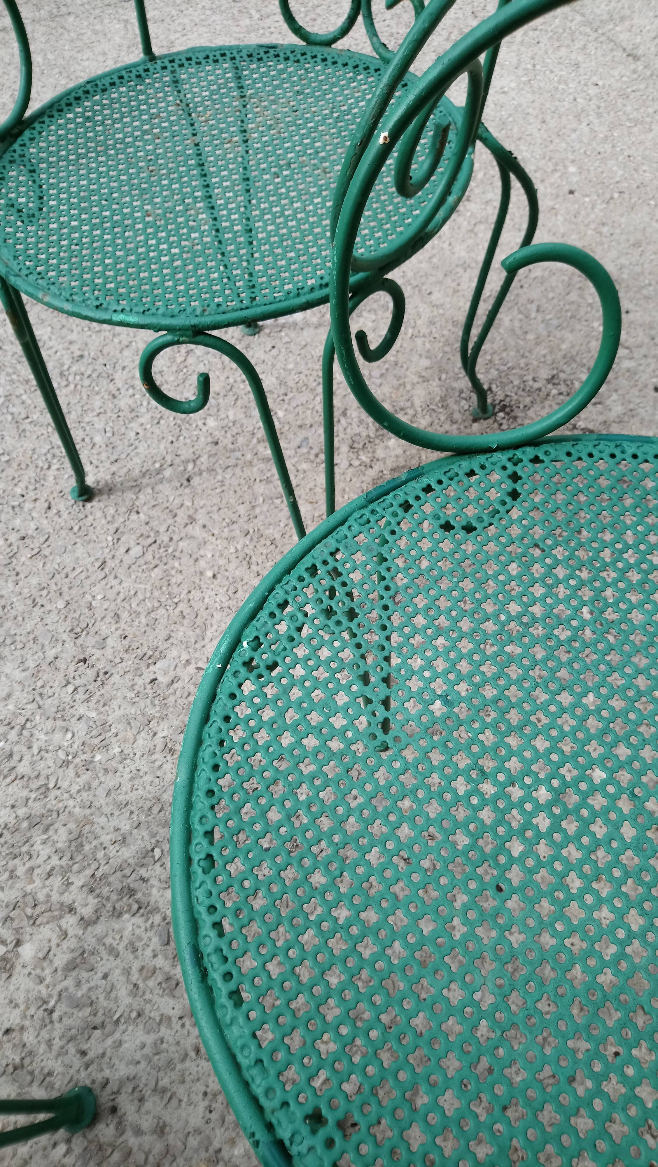 Suite de 4 fauteuils de jardin années 60