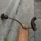 Wall coat rack wood and metal 3 double hooks