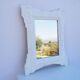 White mirror wooden painted white chalk paint