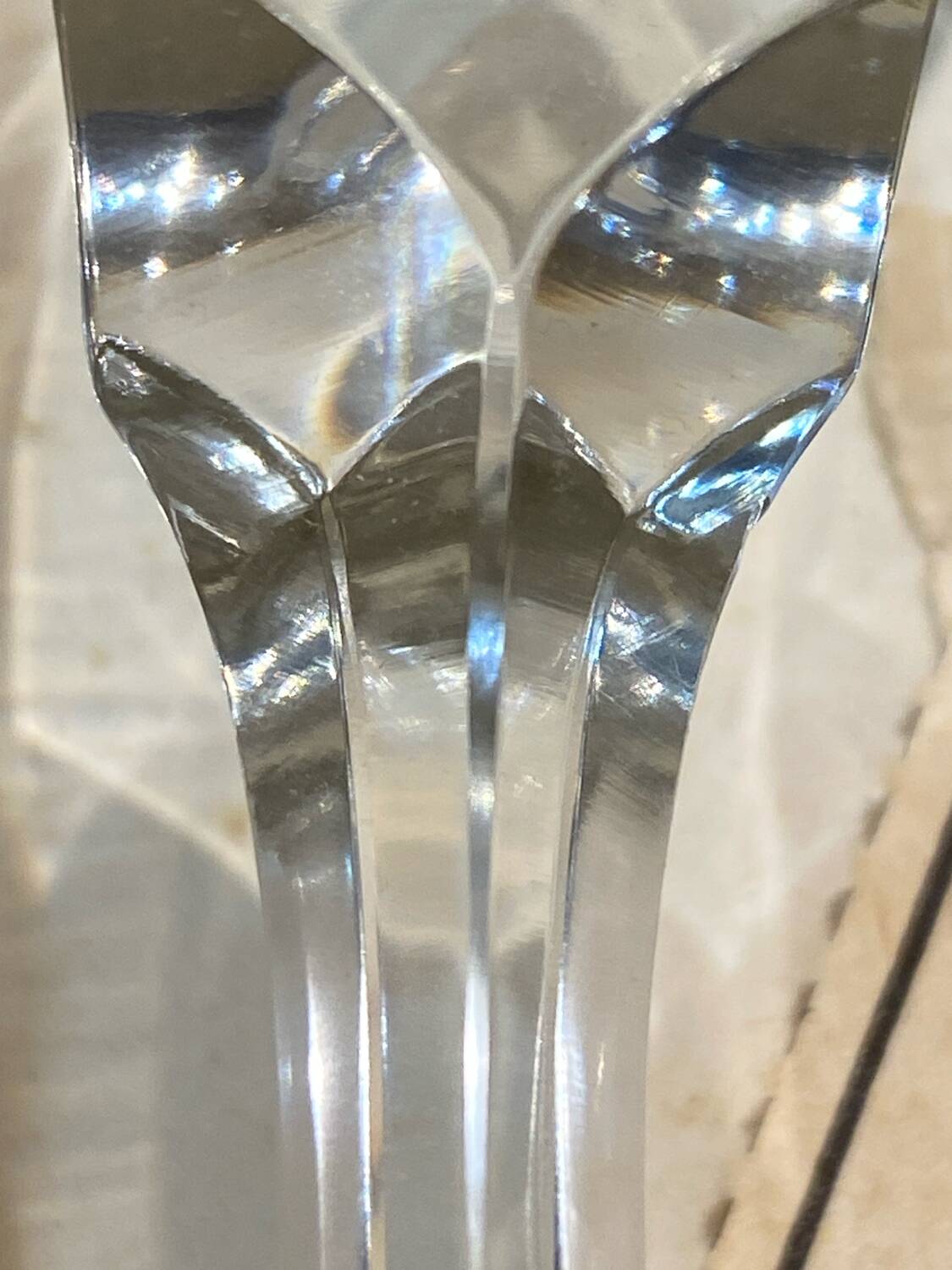 set of 6 antique cut crystal wine glasses in tulip shape from the pres