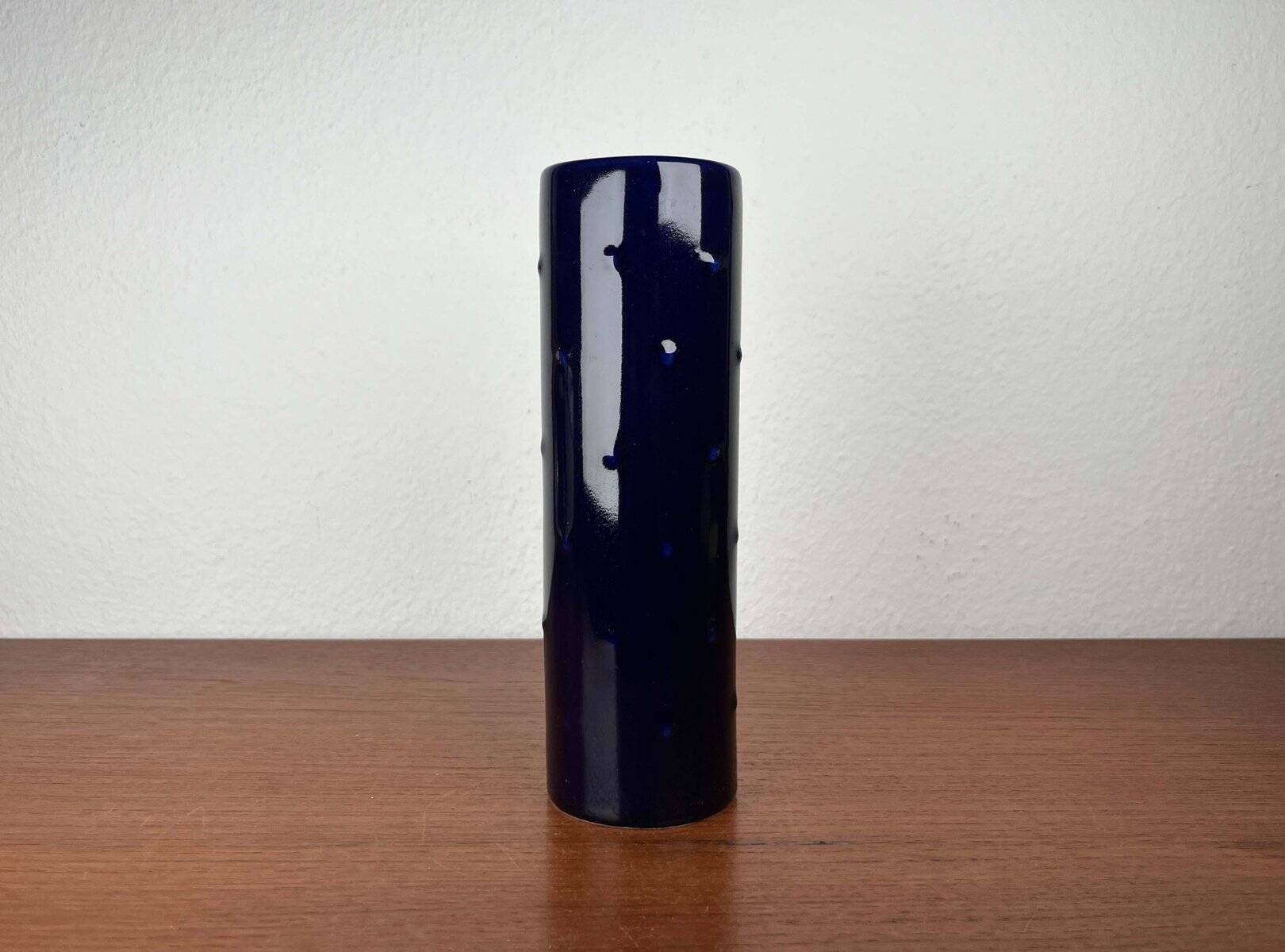 Cobalt blue ceramic vase from the Bangkok series by Melitta, mid-century, 1960s.